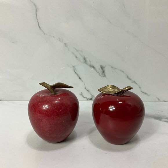 VINTAGE Marble Apples Set of 2 - Picture 1 of 4